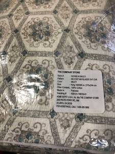 Belfort Matelasse Multicolored Geometric Cotton King Duvet Cover, 50249D-K-MULTI, NEW