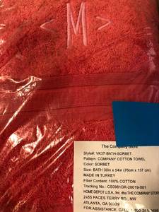Cotton Sorbet Solid Turkish Cotton Bath Towel, VK37-BATH-SORBET, NEW
