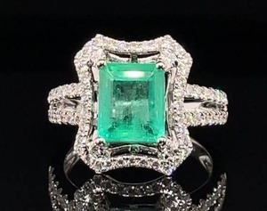 VIDEO 2.07 Carat Natural Colombian Emerald and Diamonds in 18k White Gold $9200 Retail