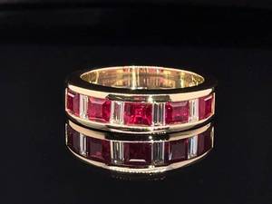 VIDEO Very Fine Precision Cut Natural Ruby and Diamond Ring in 14k Yellow Gold $6900 Retail
