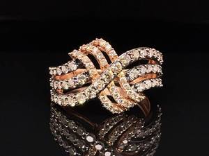 VIDEO Popular LeVian 1.00 Carat White and Chocolate Diamond Crossover Ring in 14k Strawberry Gold $4275 Retail