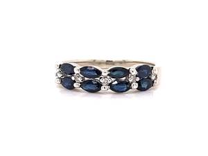 34 Carat Natural Sapphire and Diamond Estate Ring in 14k White Gold $2,150 Retail
