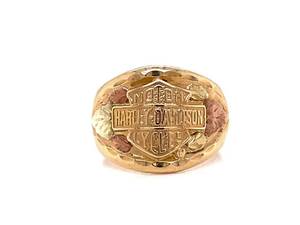 Large Harley Davidson Black Hills Gold Ring in 10k and 12k Gold $1,599 Retail
