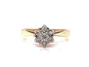 Diamond Cluster Estate Ring in Yellow Gold