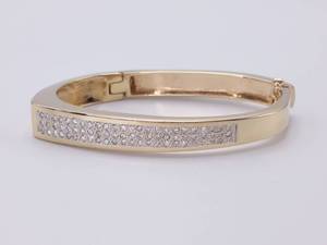 VIDEO 1.00 Carat Sophisticated Diamond Pave Set Hinged Bracelet in 14k Yellow Gold $5200 Retail