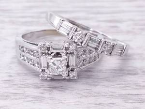 VIDEO 1.25 Carat Diamond Wedding Set in 14k White Gold, Unattached $5499 Retail