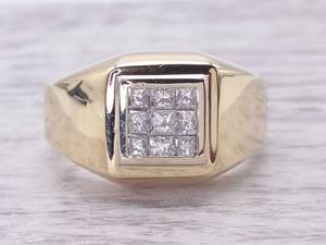 Gorgeous Invisible Set Diamond Estate Ring in Solid 14k Yellow Gold $2800 Retail