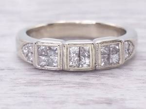 12 Carat Diamond Cluster Estate Ring in 14k White Gold $1,975 Retail
