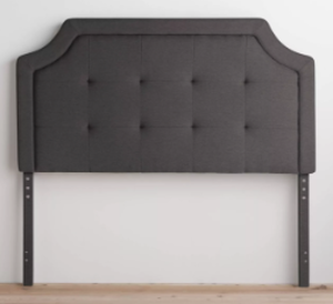 Brookside Upholstered Scoop-Edge Queen Headboard with Square Tufting