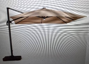 Savanna 9.8 ft. Cantilever Solar Tilt Patio Umbrella in Sand