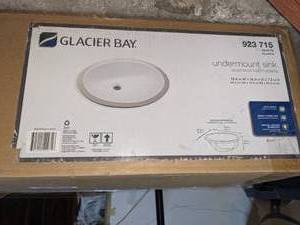 Glacier Bay Undermount Bathroom Sink, White