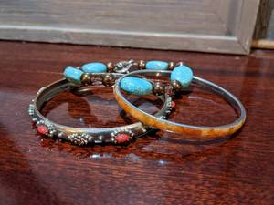 3 Vintage Bracelets wTurquoise & Coral