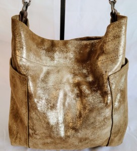 Rough and Tumble Metallic Gold Leather Tote