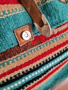 Two Bar West Multi Color Woven Tote