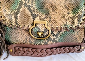 Rafe Faux Snakeskin Leather Handbag