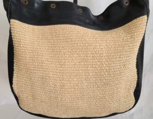 Furla Woven Tote With Leather Trim