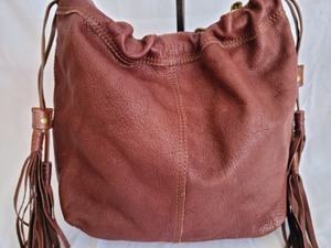 Lucky Brand Brown Leather Drawstring Tote