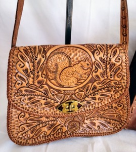 Pair of Vintage Tooled Handbags