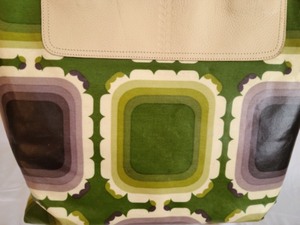 Orla Kiely Leather and Canvas Tote