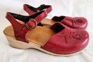 Dansko Red Leather Clogs