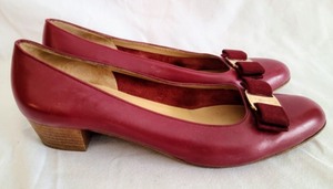 Salvatore Ferragamo Red Vara Pumps