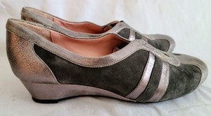 Two Pairs of Metallic Taryn Rose Wedges