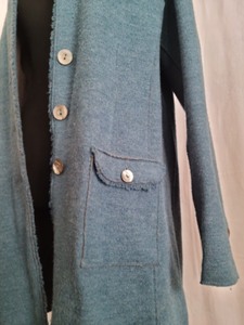 Eileen Fisher Blue Wool Button Up