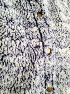 Orvis Blue and White Fuzzy Button Up Top