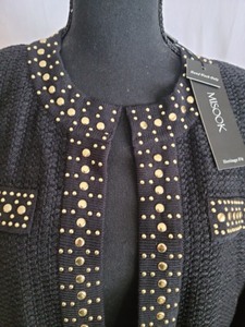 New Misook Stud Trim Knit Jacket