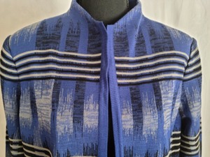 Misook Blue and Black Knit Jacket