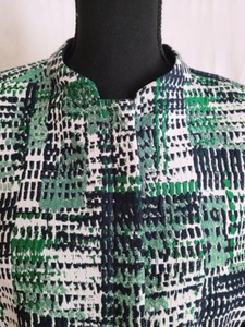Lafayette 148 Navy and Green Print Jacket