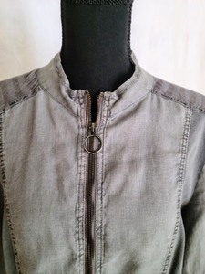 XCVI Zip-Up Fitted Denim Jacket