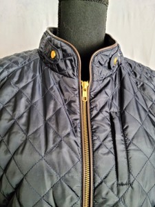 Tyler Boe Quilted Navy Zip Up Coat