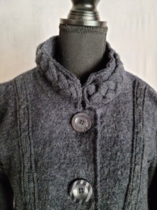 Venario Charcoal Wool Button Up Sweater