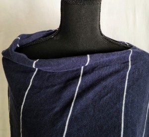 Eileen Fisher Blue and White Scarf Wrap
