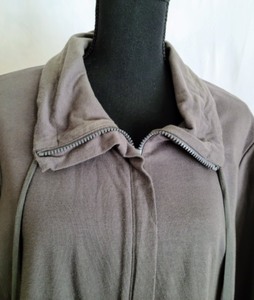 Eileen Fisher Grey Zip Up Cotton Jacket