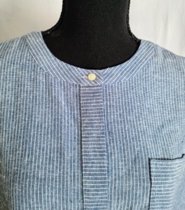 New Pendleton Blue and White Linen Blend Vest