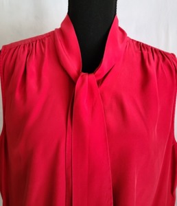 Lafayette 148 Red Silk Top