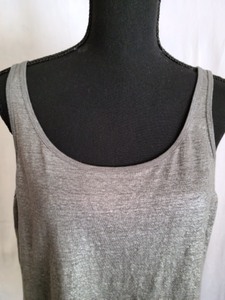 Eileen Fisher Metallic Silver Tank Top