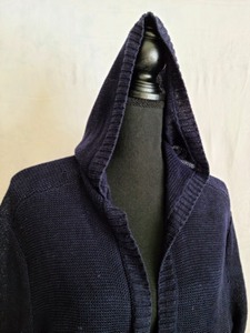 Eileen Fisher Navy Blue Hooded Sweater