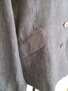 Eileen Fisher Grey Linen Button Up Jacket