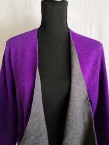 Eileen Fisher Purple Wool Blend Cardigan