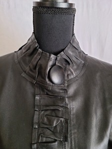 Neiman Marcus Ruched Leather Jacket