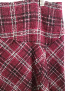 Tribal Plaid Wool Blend Skirt