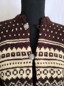 Vintage Brown and White Knit Sweater