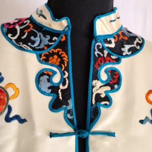 Vintage Chinese Long Embroidered Silk Tunic