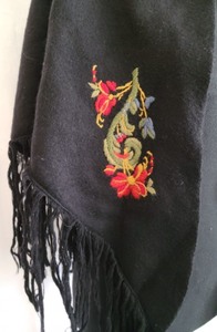 Vrikke Embroidered Wool Shawl