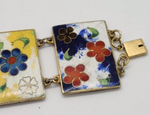 Floral Enamel Panel Bracelet