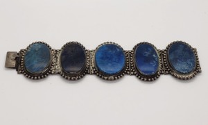 Lapis and Sterling Silver Cuff Bracelet