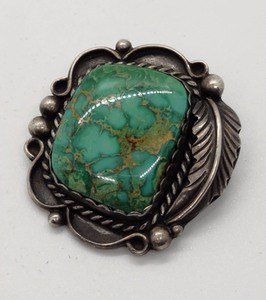 Sterling and Turquoise Brooch